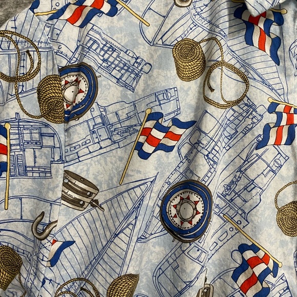 Vintage Stephen Williams Mens Shirt Jacket Medium 80s Zip Blue Nautical Boating - Picture 10 of 15